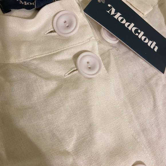 White linen button-down midi skirt - Picture 4 of 6